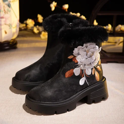 Hanfu Boots, Embroidered Shoes, Handmade